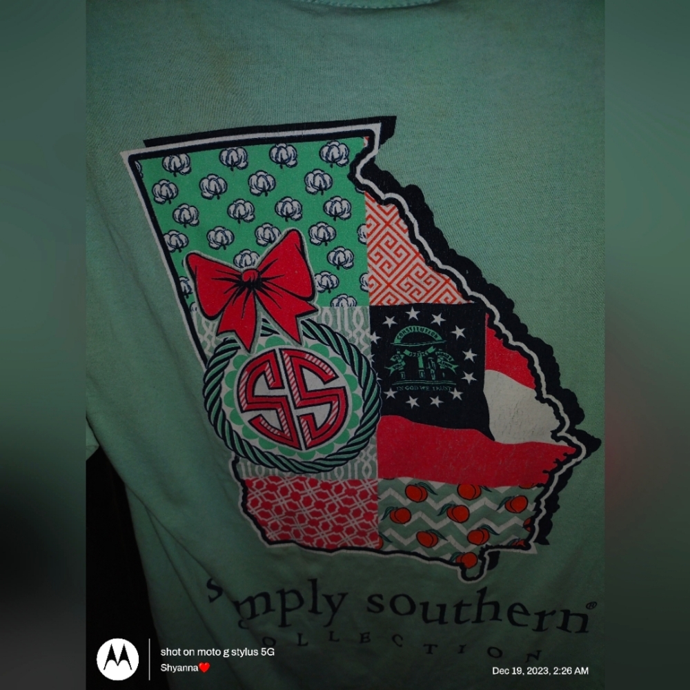 Simply Southern Aqua Color Georgia Tee Shirt